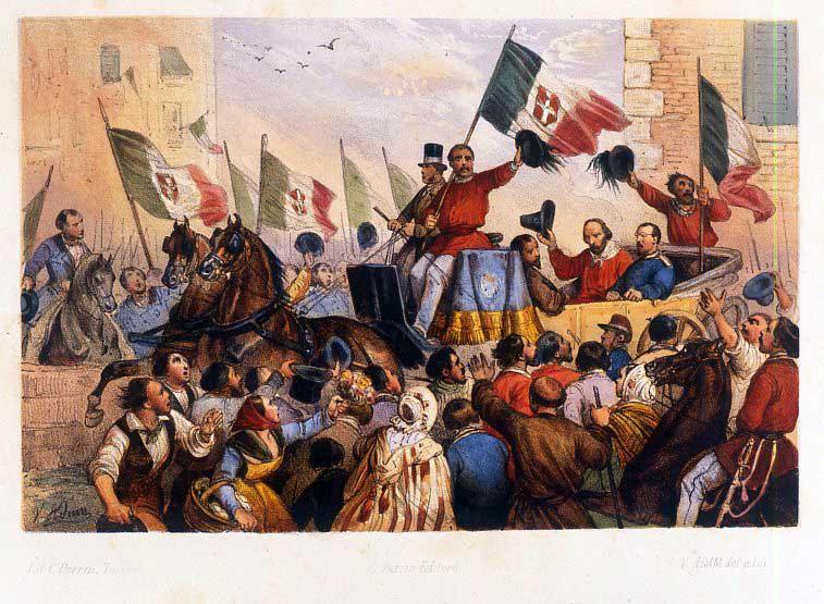Garibaldi accompagnato da Liborio Romano in città