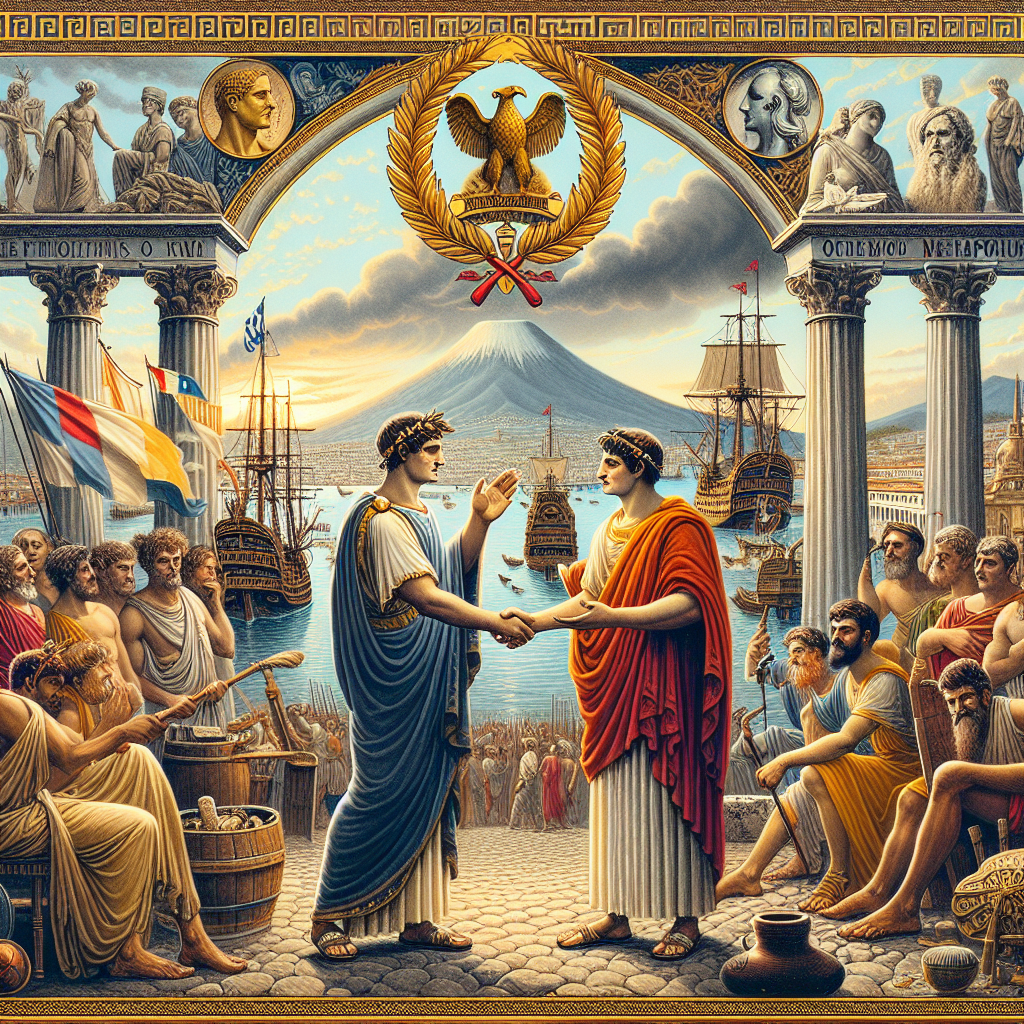 Il Foedus Neapolitanum sancì l’alleanza federativa tra Roma e Neapolis dopo la conquista del 326 a.C., permettendo alla città di mantenere autonomia, istituzioni e lingua greca in cambio di supporto militare ed economico. Questo trattato aprì una lunga fase di prosperità, con un porto vivace e un’economia fiorente basata su ceramica e commercio. Pur diventando municipio romano nel 90 a.C., Neapolis riuscì a conservare la sua identità culturale ellenica, mantenendo vive per secoli lingua e tradizioni greche, segno di una storia di integrazione senza perdita di radici.

L’espansione romana e l’importanza di Neapolis 

L’affermazione di Roma quale potenza egemone nella penisola italica e il suo progressivo processo di espansione territoriale determinarono, quasi inevitabilmente, la caduta di Neapolis sotto l’influenza dell’Urbe. Tale esito non fu frutto di un mero accidente, bensì la naturale conseguenza di un progetto politico-militare mirato al controllo dei principali centri strategici della Campania. La città partenopea, erede della tradizione greca e centro di cultura e commerci di primissimo piano, rappresentava infatti una tappa imprescindibile nell’affermazione romana sul versante tirrenico. La sua posizione, dotata di un porto tra i più importanti e attivi del Mediterraneo occidentale, ne faceva un obiettivo di prim’ordine. 

L’influenza sannitica e le prime tensioni con Roma 

Già in epoca precedente, Neapolis aveva conosciuto l’influenza sannitica, poiché le popolazioni osco-sabelliche, espandendosi in direzione della Campania, avevano cercato di imporre il proprio controllo sulle città di fondazione greca. Tale condizionamento politico e militare rese la città, agli occhi dei Romani, un nodo critico da spezzare: annullare la supremazia sannitica e assicurarsi la fedeltà della metropoli greca significava non soltanto conseguire un risultato militare, ma anche garantire a Roma l’accesso privilegiato a rotte marittime fondamentali. 

Dalla diplomazia al conflitto armato 

In un primo momento, l’Urbe tentò la via diplomatica. I Romani si proposero come protettori della città, sperando di ottenere il consenso delle fazioni locali senza ricorrere alla forza. Tuttavia, la trattativa si rivelò lunga e complessa. All’interno delle mura tufacee di Neapolis si accesero forti contrasti: da un lato vi erano i partigiani filoromani, favorevoli a un’alleanza che avrebbe garantito sicurezza e prosperità; dall’altro, i sostenitori dei Sanniti, tradizionalmente legati alle popolazioni osche e diffidenti verso l’avanzata romana. Alla fine, la fazione filo-sannitica ebbe il sopravvento e respinse le offerte di Roma. A quel punto, lo scontro armato divenne inevitabile. 

La guerra esplose nel 326 a.C., durante il consolato di Publio Filone. L’esercito romano mosse contro la città, che poteva contare sulla difesa di circa duemila nolani e quattromila sanniti. Lo scontro si concentrò inizialmente su Palepoli, il nucleo più antico della città, distinto dall’insediamento più recente di Neapolis. Grazie a una sapiente strategia, Filone riuscì a isolare la parte vecchia dalla nuova, minando così la coesione della resistenza. Dissidi interni, tradimenti tra i capi sannitici e il logoramento delle difese condussero ben presto alla resa della città. 

Il foedus Neapolitanum e la prosperità economica 

Contrariamente alle aspettative, non si verificò un saccheggio: Roma adottò una politica accorta e offrì a Neapolis condizioni di pace sorprendentemente vantaggiose. Il trattato che ne scaturì, noto come "foedus Neapolitanum", sancì un’alleanza di tipo federativo. Ai napoletani veniva riconosciuta una sostanziale autonomia interna, la conservazione delle proprie istituzioni e l’uso della lingua greca, a patto che la città garantisse a Roma supporto militare – in particolare navale – e collaborazione economica. 
Questo accordo segnò l’inizio di una nuova fase di prosperità per la città. Se è vero che il contributo militare richiesto non fu indolore – si pensi alle perdite subite dai contingenti napoletani nelle guerre contro Pirro e, successivamente, nelle lunghe campagne contro Cartagine – dall’altro lato i vantaggi furono considerevoli. 

La sicurezza garantita dall’egemonia romana e la stabilità dei traffici permisero a Neapolis di conservare una popolazione stimata in circa trentamila abitanti, cifra di rilievo per l’epoca. 
Il porto partenopeo divenne un centro pulsante di scambi, specialmente per l’esportazione della ceramica a vernice nera, un prodotto di eccellenza il cui segreto tecnico risiedeva nell’uso dell’argilla proveniente da Pithecusa (Ischia). Anche la zecca napoletana acquisì fama notevole: la convertibilità e la solidità della moneta partenopea si imposero come standard economico in gran parte dell’Italia meridionale, trovando sbocchi commerciali privilegiati anche verso Benevento e altre città campane. Gli armatori, in particolare, trassero ingenti profitti dal continuo flusso di approvvigionamenti destinati a Roma. 

Gli effetti del foedus Neapolitanum: dalla guerra sociale all’integrazione romana 

Un ulteriore momento decisivo nella storia dei rapporti con l’Urbe fu il 90 a.C., durante la cosiddetta “guerra sociale”, nella quale numerosi popoli italici, stanchi della condizione di alleati subordinati, si sollevarono chiedendo pieni diritti di cittadinanza. Neapolis, al contrario, rimase fedele a Roma e, come ricompensa, beneficiò dei privilegi sanciti dalla lex Iulia. Da quel momento divenne municipio romano a pieno titolo, con l’estensione della cittadinanza ai suoi abitanti. 

Tale riconoscimento rappresentò una svolta: se da un lato i napoletani godevano ora di diritti e privilegi propri dei cittadini romani, dall’altro la città perdeva parte della sua autonomia politica, progressivamente integrata nell’ordinamento romano. Eppure, nonostante questa trasformazione istituzionale, Neapolis riuscì a conservare un tratto peculiare: la propria identità culturale di matrice ellenica. Le tradizioni, le usanze e soprattutto la lingua greca continuarono a permeare la vita cittadina, mantenendosi vive non soltanto nel linguaggio quotidiano, ma persino nei documenti ufficiali. È significativo che il greco restasse in uso in ambito amministrativo fino a un’epoca avanzata del Medioevo, segno della persistenza di una tradizione che Roma, pur assorbendo la città, non riuscì mai del tutto a cancellare.